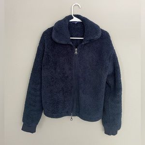 Navy Joy Lab women’s sherpa style full zip teddybear jacket